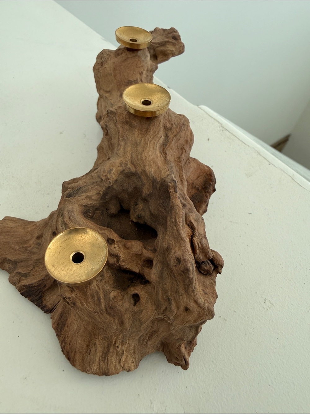 Natural Driftwood Base Display 3 Crystal Sphere Holder Stand